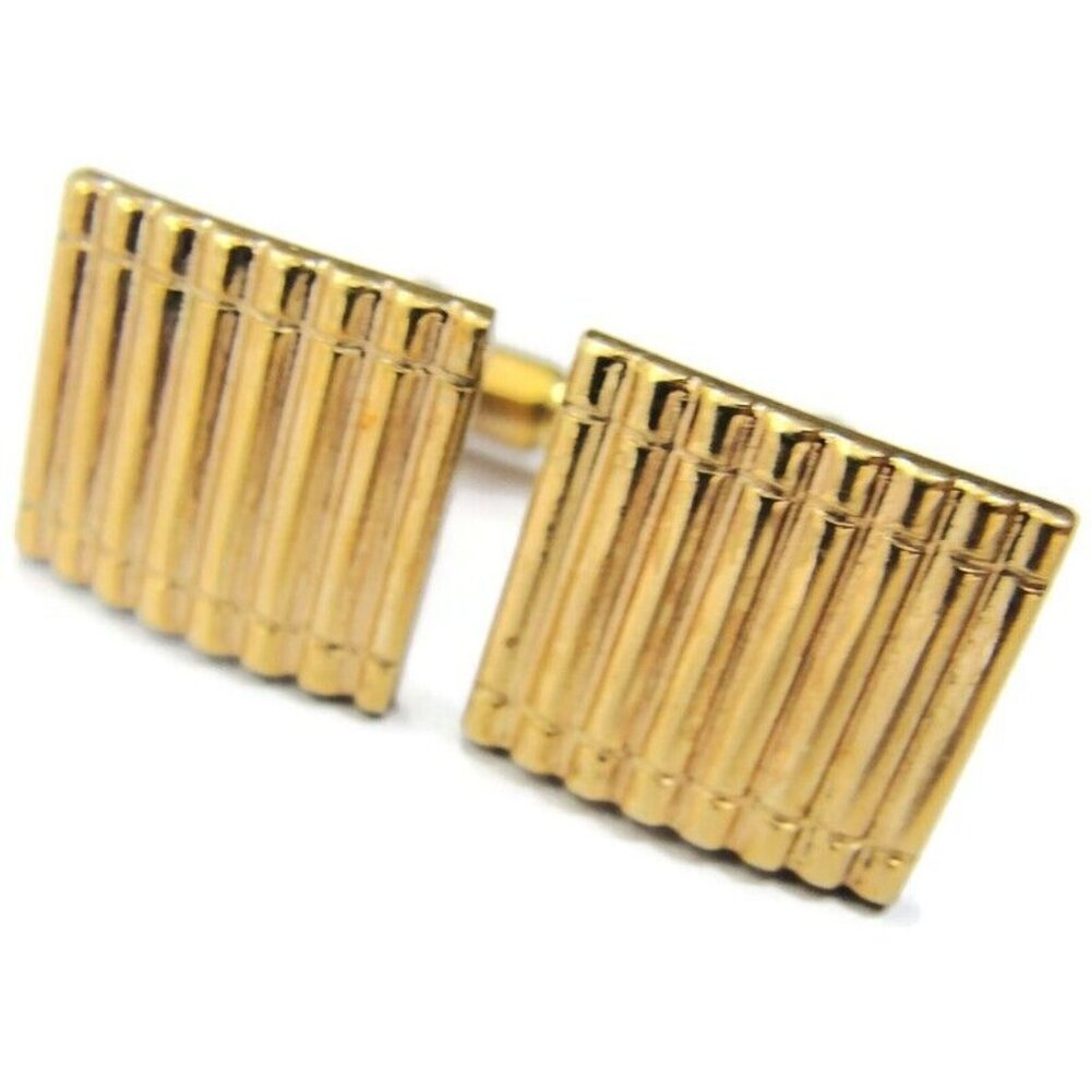 Kreisler Round Front Square Yellow Gold Filled Cufflinks  .025 Gold Content